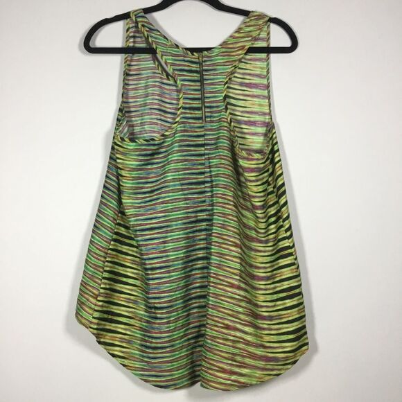 Sheer racer back tank lime green and multi color size L boho colorful artsy - Picture 4 of 7
